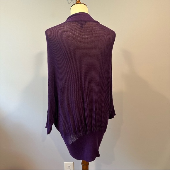 Express Purple Mesh Dolman Sleeve Open Cardigan Sweater - Picture 4 of 10